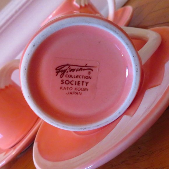 1980's Vintage - Fujimori by Kato Kogei - SOCIETY - 6 Pieces - Tea cup/saucer - Picture 4 of 8
